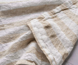 Beige Linen Napkins - Tan Stripe Napkins