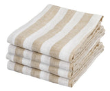 Beige Linen Napkins - Tan Stripe Napkins