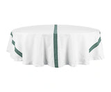 Green Striped Round Tablecloth