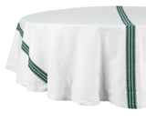 Green Striped Round Tablecloth