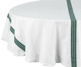 Green Striped Round Tablecloth