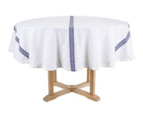 Round Tablecloth 63 inch - Striped Cotton Tablecloth