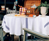 Round Tablecloth 63 inch - Striped Cotton Tablecloth