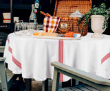 Round Tablecloth 63 inch - Striped Cotton Tablecloth