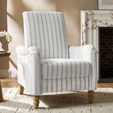 4-Piece Striped Farmhouse Living Room Set (Sofa, Loveseat, Recliner & Lift-Top Coffee Table
