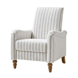 4-Piece Striped Farmhouse Living Room Set (Sofa, Loveseat, Recliner & Lift-Top Coffee Table