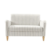 4-Piece Striped Farmhouse Living Room Set (Sofa, Loveseat, Recliner & Lift-Top Coffee Table