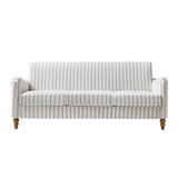 4-Piece Striped Farmhouse Living Room Set (Sofa, Loveseat, Recliner & Lift-Top Coffee Table
