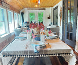 Striped Tablecloth - Tassel Tablecloth