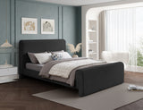 Stylus Boucle Fabric Bed – Modern Curved Headboard Design for Cozy Contemporary Bedrooms