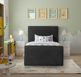 Stylus Boucle Fabric Bed – Modern Curved Headboard Design for Cozy Contemporary Bedrooms