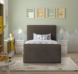 Stylus Boucle Fabric Bed – Modern Curved Headboard Design for Cozy Contemporary Bedrooms