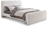 Stylus Contemporary Bed with Curved Headboard and Footboard - Luxurious Boucle Fabric Design
