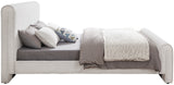 Stylus Contemporary Bed with Curved Headboard and Footboard - Luxurious Boucle Fabric Design