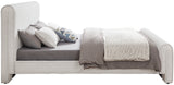 Stylus Boucle Fabric Bed – Modern Curved Headboard Design for Cozy Contemporary Bedrooms