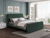 Stylus Boucle Fabric Bed – Modern Curved Headboard Design for Cozy Contemporary Bedrooms