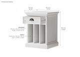 Halifax Bedside Table with Dividers