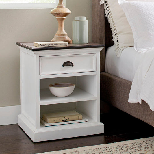 Halifax Accent Bedside Table with Shelves
