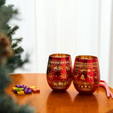 Crystal Christmas Tree Wine & Water Glasses - Set of 2