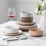 Tara Pink 12 Piece Dinnerware Set