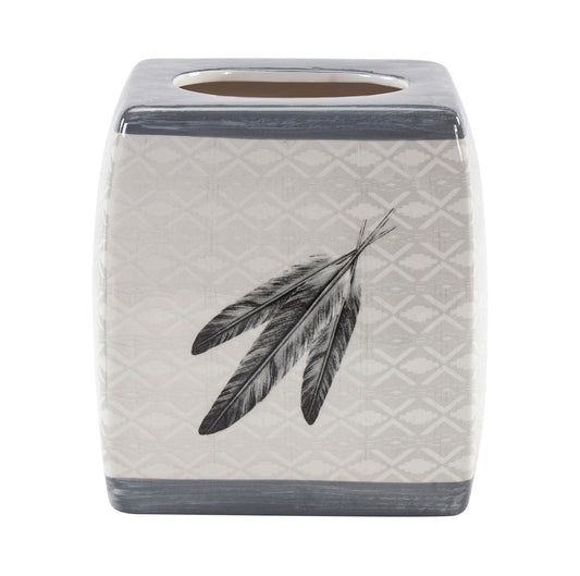 Feather Design Ceramic Tissue Box Cover, 2 MOQ