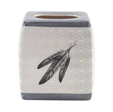 Feather Design Ceramic Tissue Box Cover, 2 MOQ