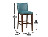 Tiffany 30" Bar Stool, Peacock