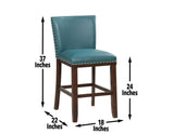 Tiffany 24" Counter Stool, Peacock Leatherette