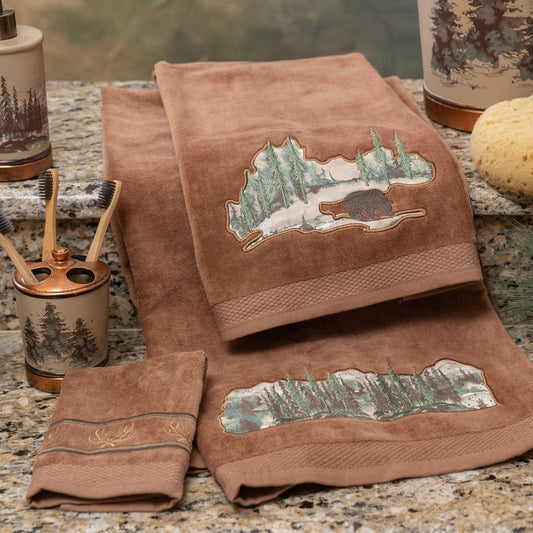 Joshua 3PC Towel Set, Mocha, 2 MOQ