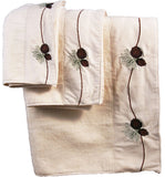 Embroidered Pine Cone 3PC Towel Set, 2 MOQ