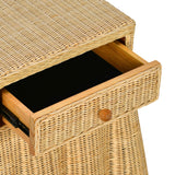 Pentra 25" Natural Rattan Nightstand With Drawer