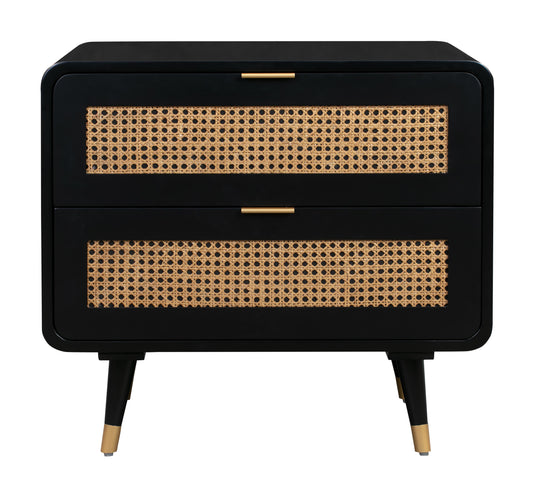 Christine 27" Black 2-Drawer Nightstand