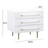 Trident 28" 3-Drawer Nightstand