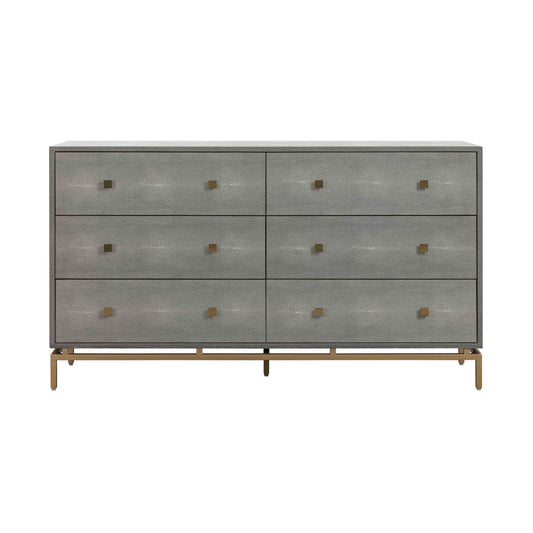 Pesce 57" Faux Shagreen 6-Drawer Dresser