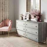 Pesce 57" Faux Shagreen 6-Drawer Dresser
