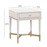Julieta 19" Acacia Wood Nightstand With Drawer