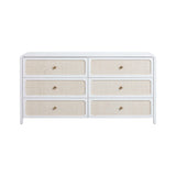 Patty 62" Rattan 6 Drawer Dresser