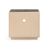 Martha 25" Taupe Mirrored Nightstand With Drawer