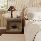 Martha 25" Taupe Mirrored Nightstand With Drawer