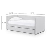 Alice Linen Twin Trundle Bed