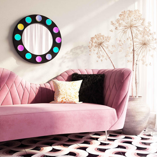 Rockstar 27.5" Black Round Wall Mirror