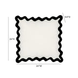 Scalloped Edge 24" Square Throw Pillow Cover