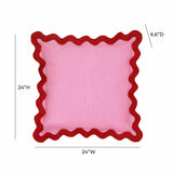 Scalloped Edge 24" Square Throw Pillow Cover