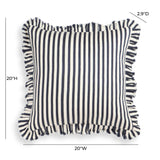 Alessia 20" Striped Ruffle Square Throw Pillow Cover