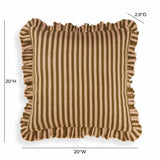 Alessia 20" Striped Ruffle Square Throw Pillow Cover