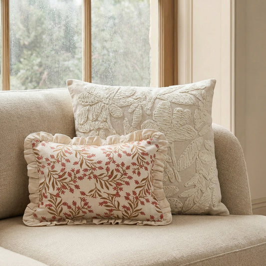 Tabitha 20" Square Embroidered Throw Pillow