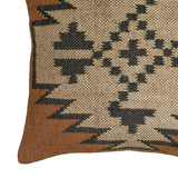 Terra 20"  Square Wool and Jute Kilim Throw Pillow