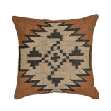 Terra 20"  Square Wool and Jute Kilim Throw Pillow