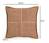 Kora 20" Cotton Jute Contract-Grade Throw Pillow
