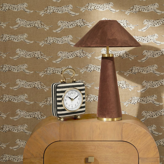 Mona Black Striped Contract-Grade Standing Accent Clock